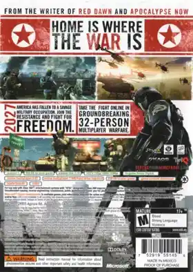 Homefront (USA) box cover back